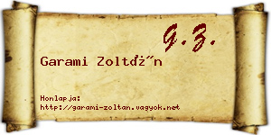 Garami Zoltán névjegykártya